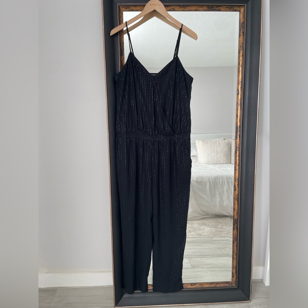 Express Black Sequin Jumpsuit - image 2